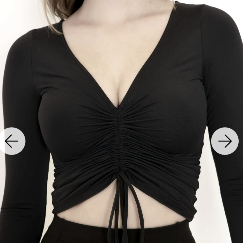NWOT BLACKMILK  MATTE BLACK STRUNG UP LONG SLEEVE TOP - LIMITED